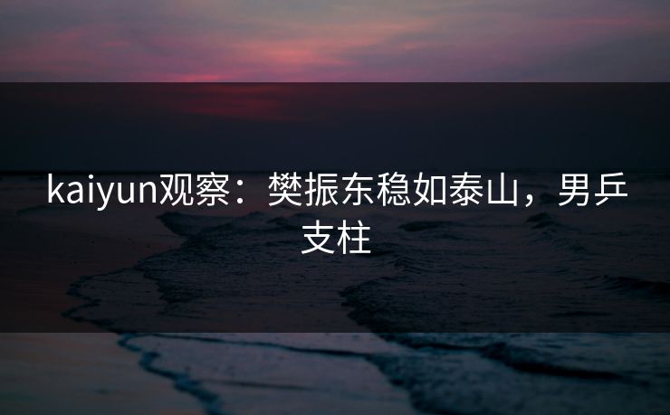 kaiyun观察：樊振东稳如泰山，男乒支柱