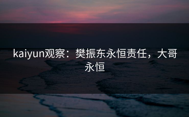 kaiyun观察：樊振东永恒责任，大哥永恒