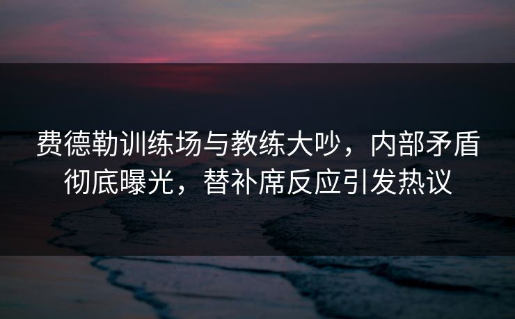 费德勒训练场与教练大吵，内部矛盾彻底曝光，替补席反应引发热议