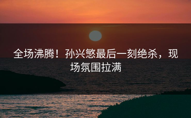 全场沸腾！孙兴慜最后一刻绝杀，现场氛围拉满